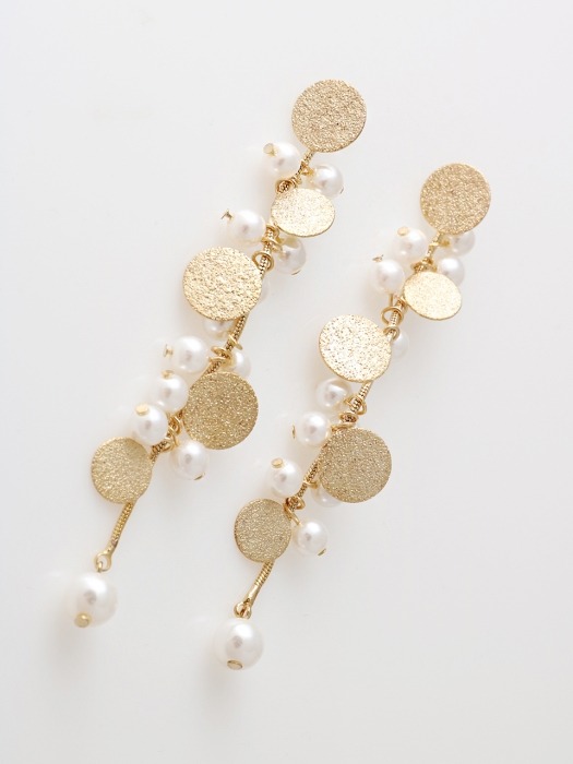 Gold Plate With Pearl Cluster Earrings