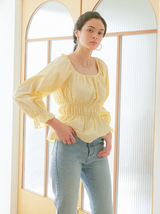 ELASTIC BAND BLOUSE_YELLOW