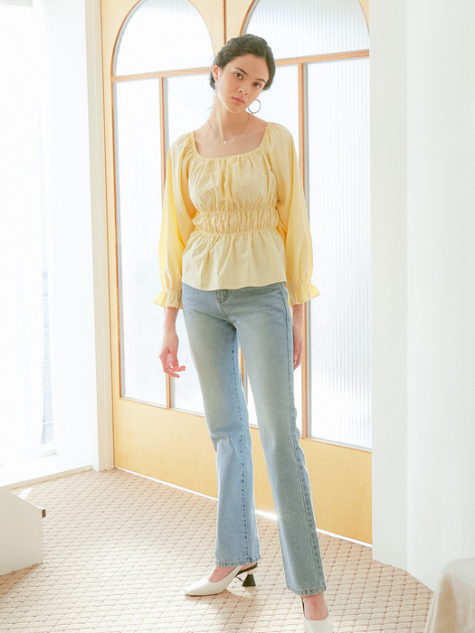 ELASTIC BAND BLOUSE_YELLOW