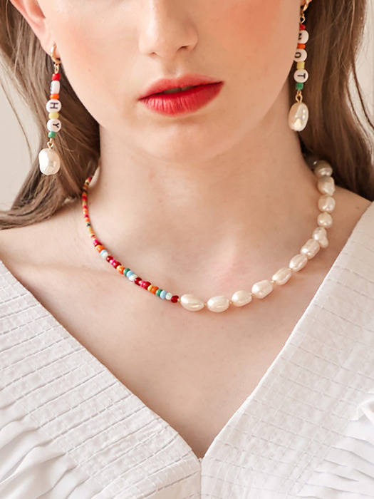 Big Pearl Mix Necklace