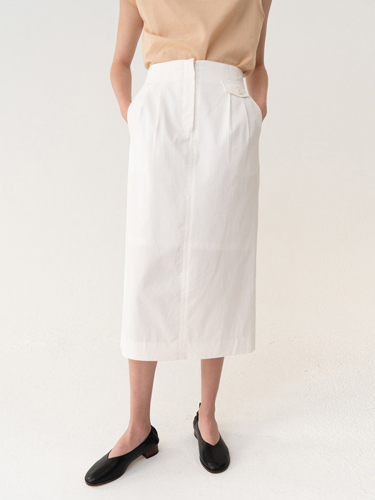 [ESSENTIAL] Original H-line Skirt White