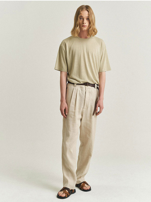 Mare Linen Silk T Shirt - Sage