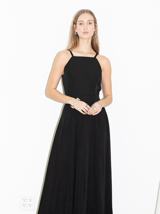 [20SS] HUNTINGTON BEACH square neck backless maxi dress (Black)