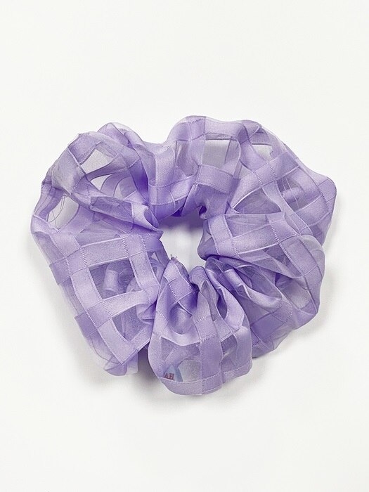 Cottoncandy check scrunchie (Lavender)