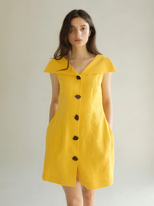 MINI PENNY COLLAR VOLUME DRESS_YELLOW