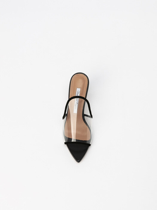 Vuel Transparent Mules in Black