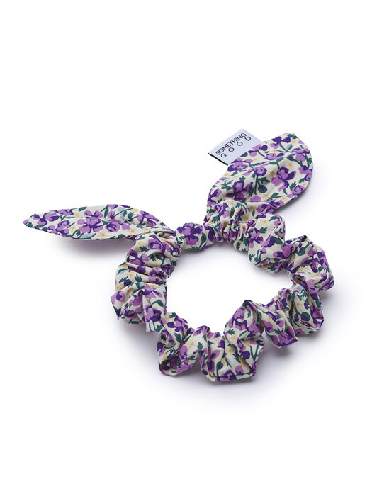 Tie Bow Scrunchy_Floral_PURPLE