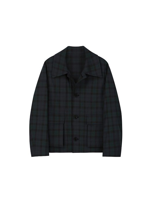 Cropped Field Jacket_ Black Watch