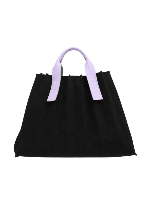 Lucky Pleats Canvas L Black_Light Purple