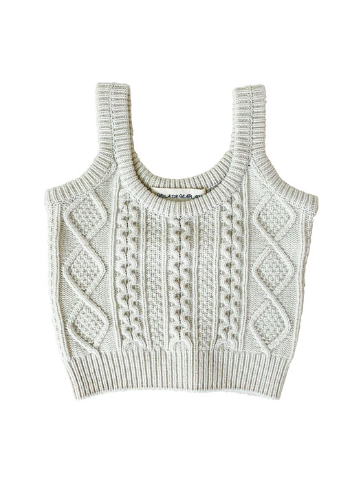 Via Cable wool knit vest