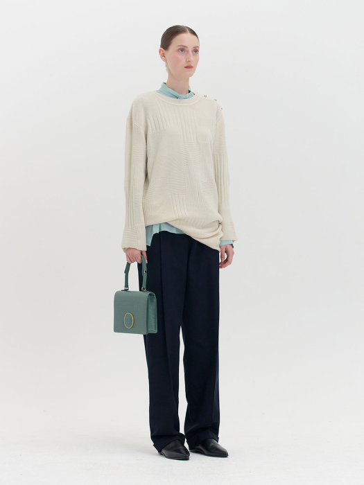 QUITO Textured Long Pullover - Ivory