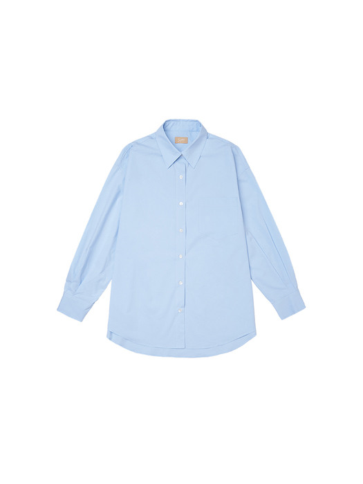 SI TP 5019 Oversized Cotton Shirt_Sky blue