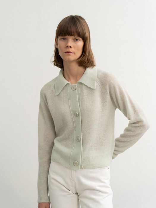 alpaca crop knit jacket (mint)