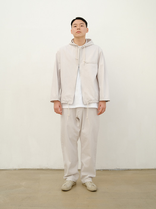 COTTON EASY HOODED JACKT OFF WHITE