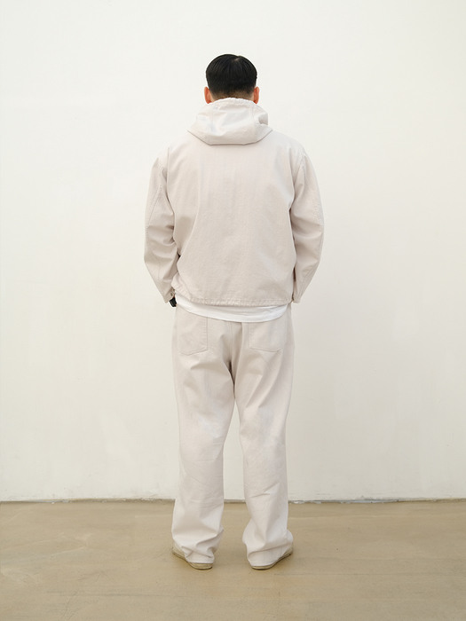 COTTON EASY HOODED JACKT OFF WHITE