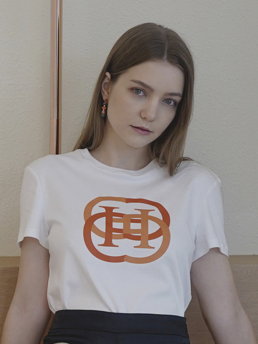 Monogram Print T-shirt (Burnt Orange)
