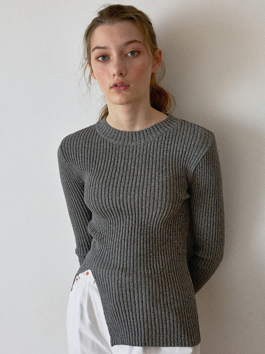 [리퍼브]LTG6 SLIT KNIT(GRAY)