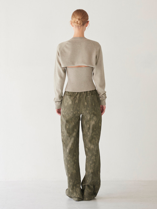 TEXTURE BANDING PANTS(khaki)