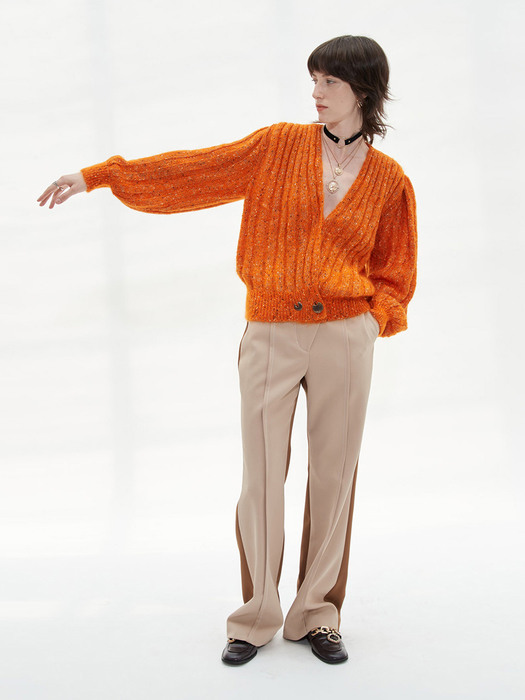 (WOMEN) CONNELLY DEEP V-NECK CARDIGAN atb620w(ORANGE)