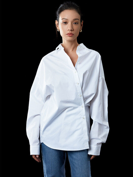 2WAY OVERSIZE SHIRT (WHITE)