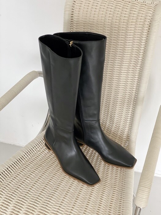nouve square middle long boots black