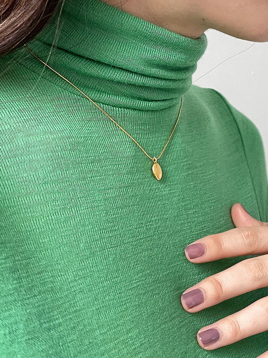 [silver925] mini oval necklace