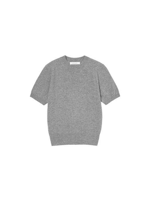 SIKN2021 cashmere blend short knit_Gray