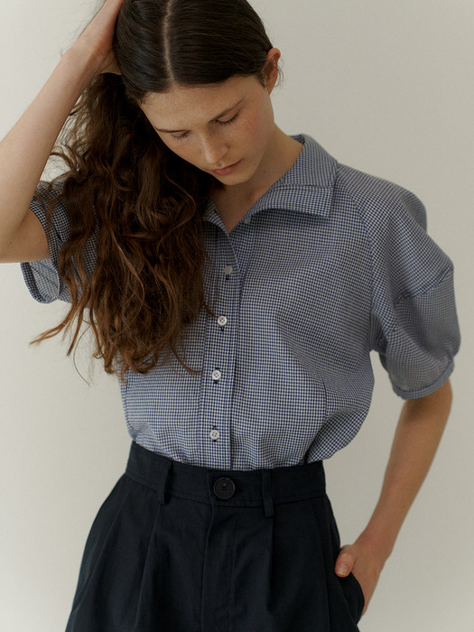 2.93 Roomy blouse (Navy check)