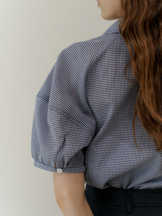 2.93 Roomy blouse (Navy check)