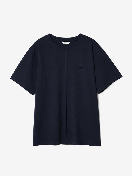 UNISEX, Pin Tuck Symbol T-shirt / Navy