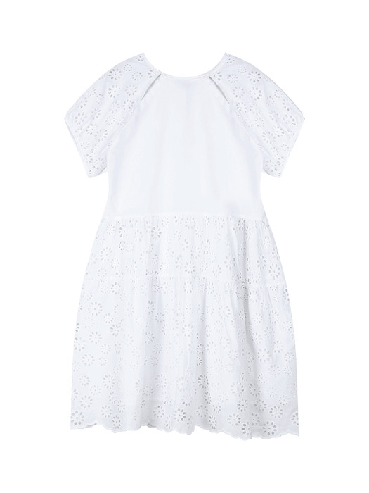 EYELET BACK RIBBON ONEPIECE (WHITE)