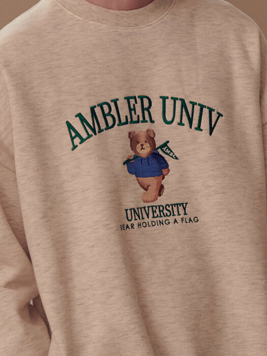 AMBLER UNIVERSITY Over fit Sweatshirt AMM909(oatmeal)