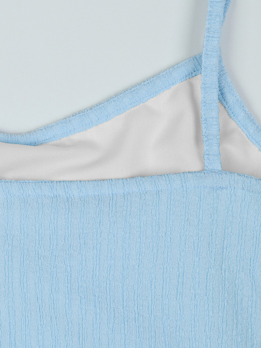 Shirring sleeveless one-piece_Sky Blue
