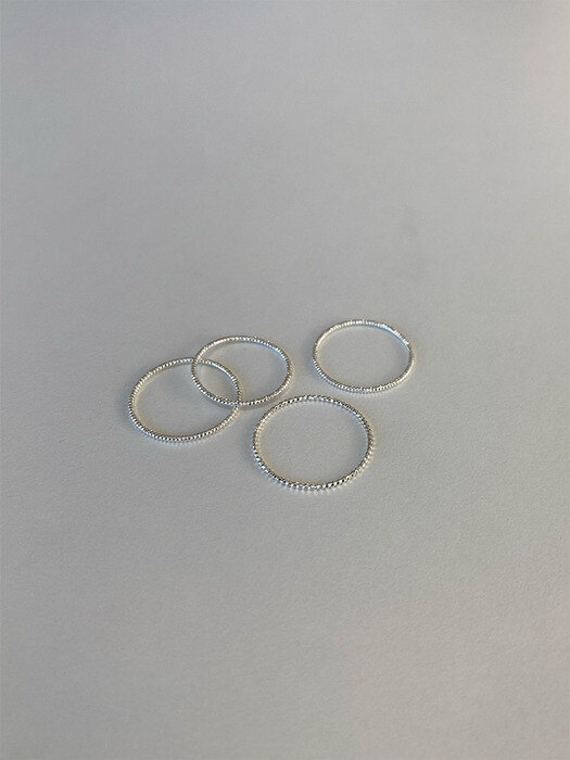 [set][925 silver] twist ball ring (4ea) (2 color)