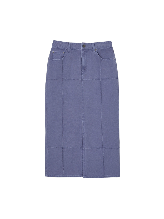 Pintuck Dyeing Denim Skirt in Purple VJ2AS481-82