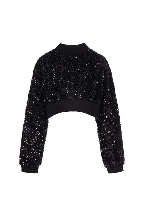 SPANGLE BOLERO JACKET, BLACK