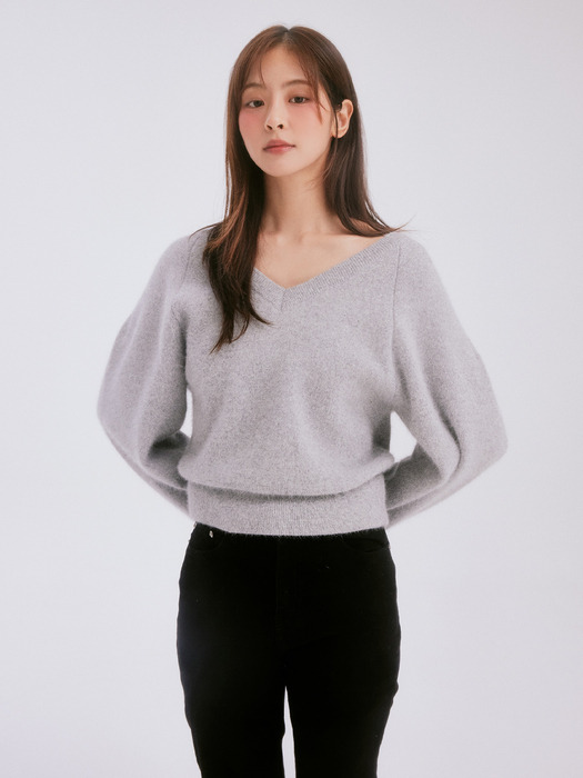 Angora logo v knit (gray)