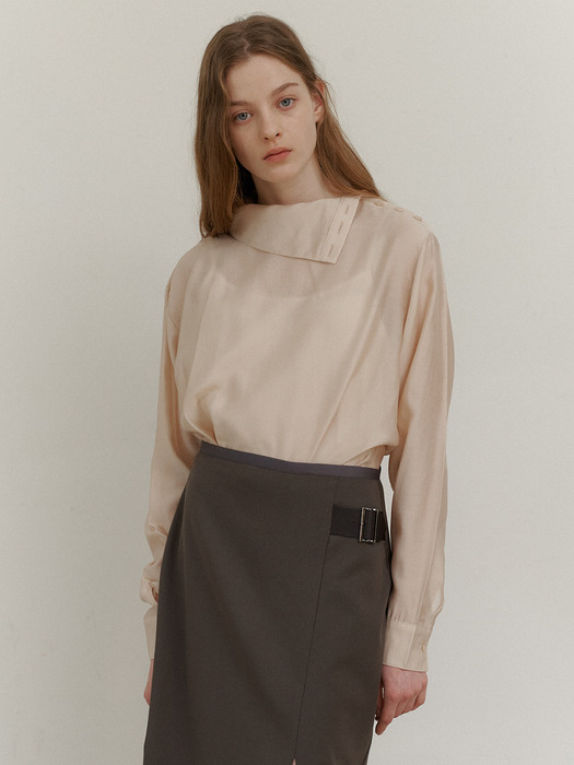 2.13 Sheer blouse (Rosy beige)