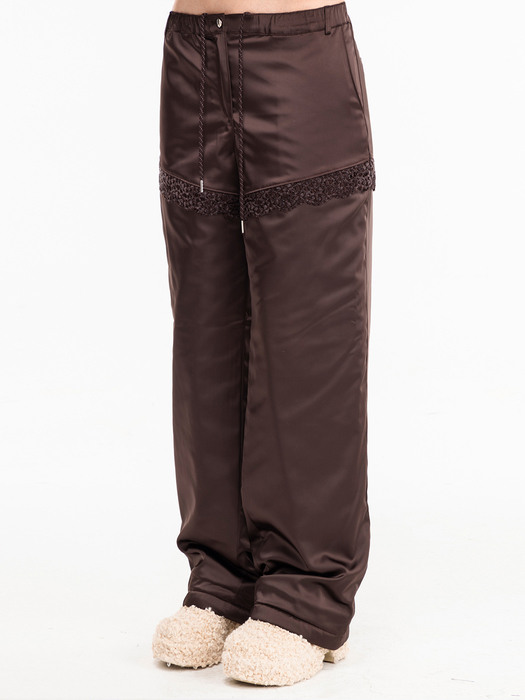 G_LACE PADDED PANTS / BROWN