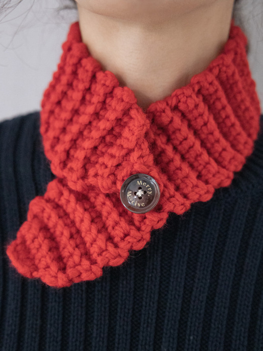Wool blend knit point muffler (4colors)