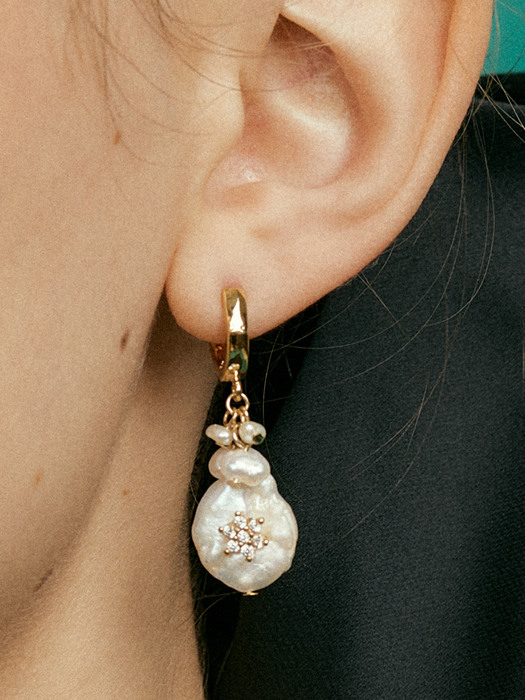 nuage natural pearl Earring[2color]