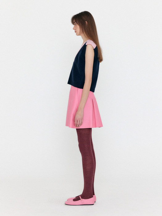 [EXCLUSIVE] Knit Vest -  Navy/Light Pink