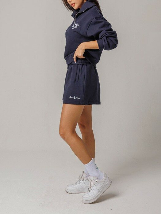 Clever graphic sweat shorts_navy