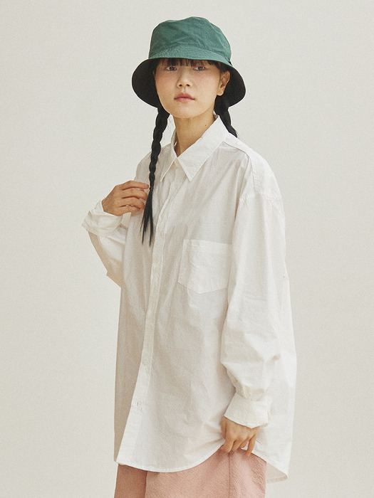 RELAXED COTTON SHIRT WHITE