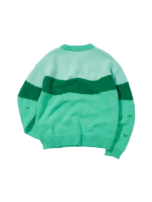 SUMMER GARDEN INTARSIA SWEATER atb855m(GREEN)