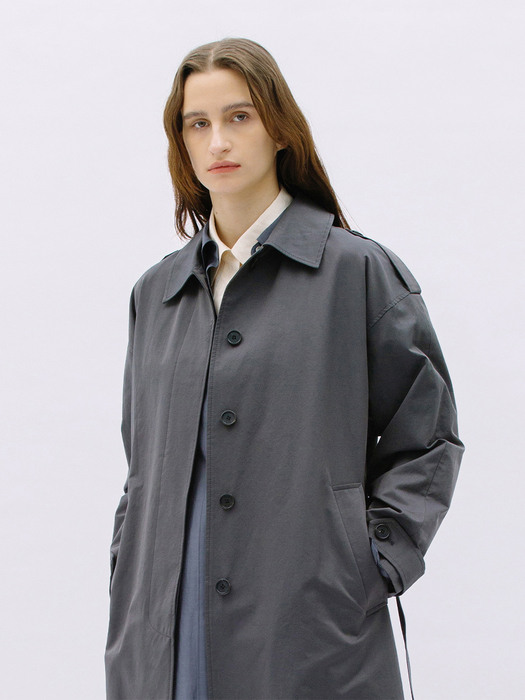 Single Trench Coat_Charcoal