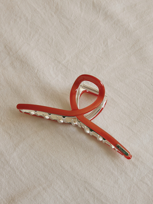 Plain twist hair claw clip (Vivid orange)