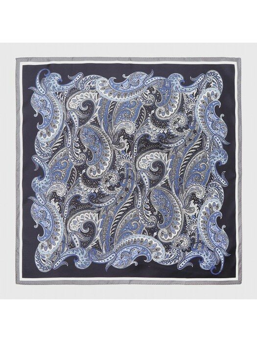 [베노베로] 실크 사각 스카프 square silk scarf navy (BJG1ACSC105N1)