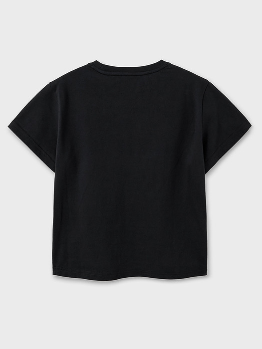 아카이브 프린트 크롭 티셔츠 (블랙)