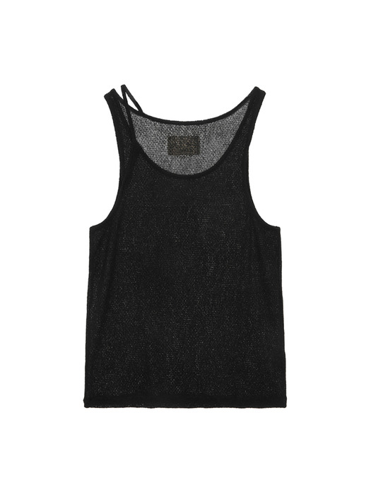 CUTOUT SLEEVELESS TOP IN BLACK